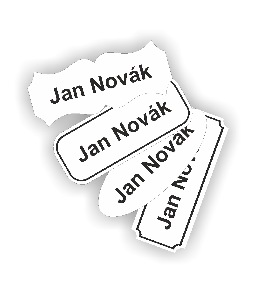 Štítky plastové - materiál matný bílý plast