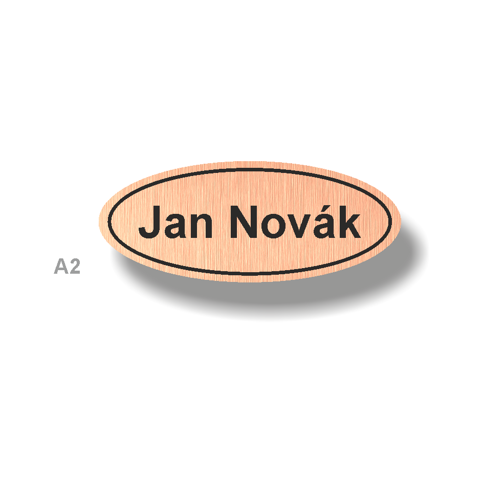 Štítky plastové - materiál bronzový metalický plast