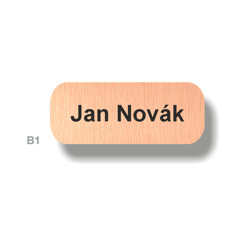 Štítky plastové - materiál bronzový metalický plast