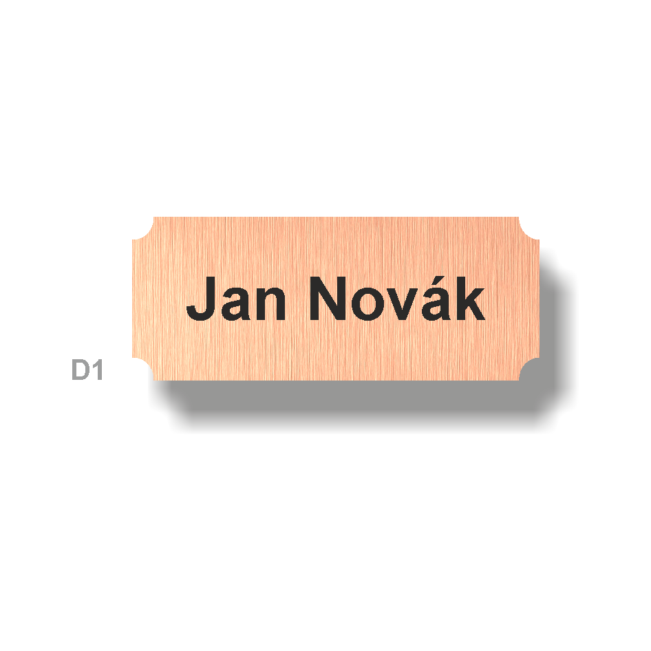 Štítky plastové - materiál bronzový metalický plast