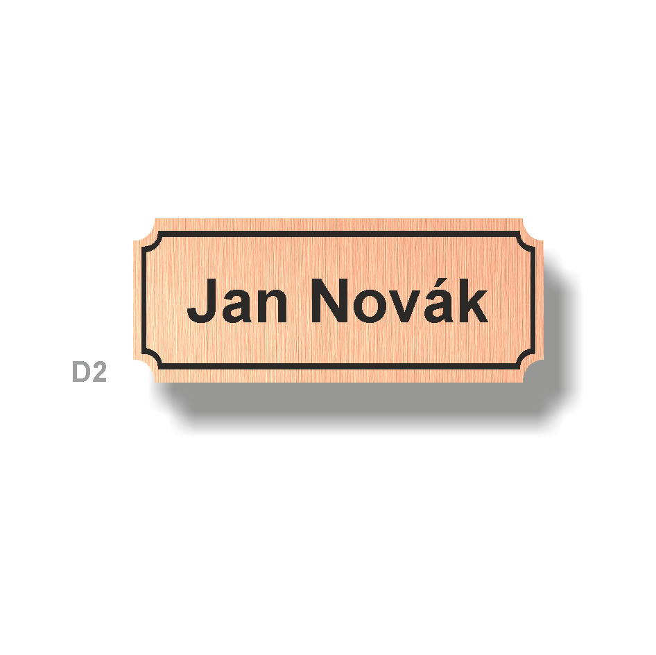 Štítky plastové - materiál bronzový metalický plast