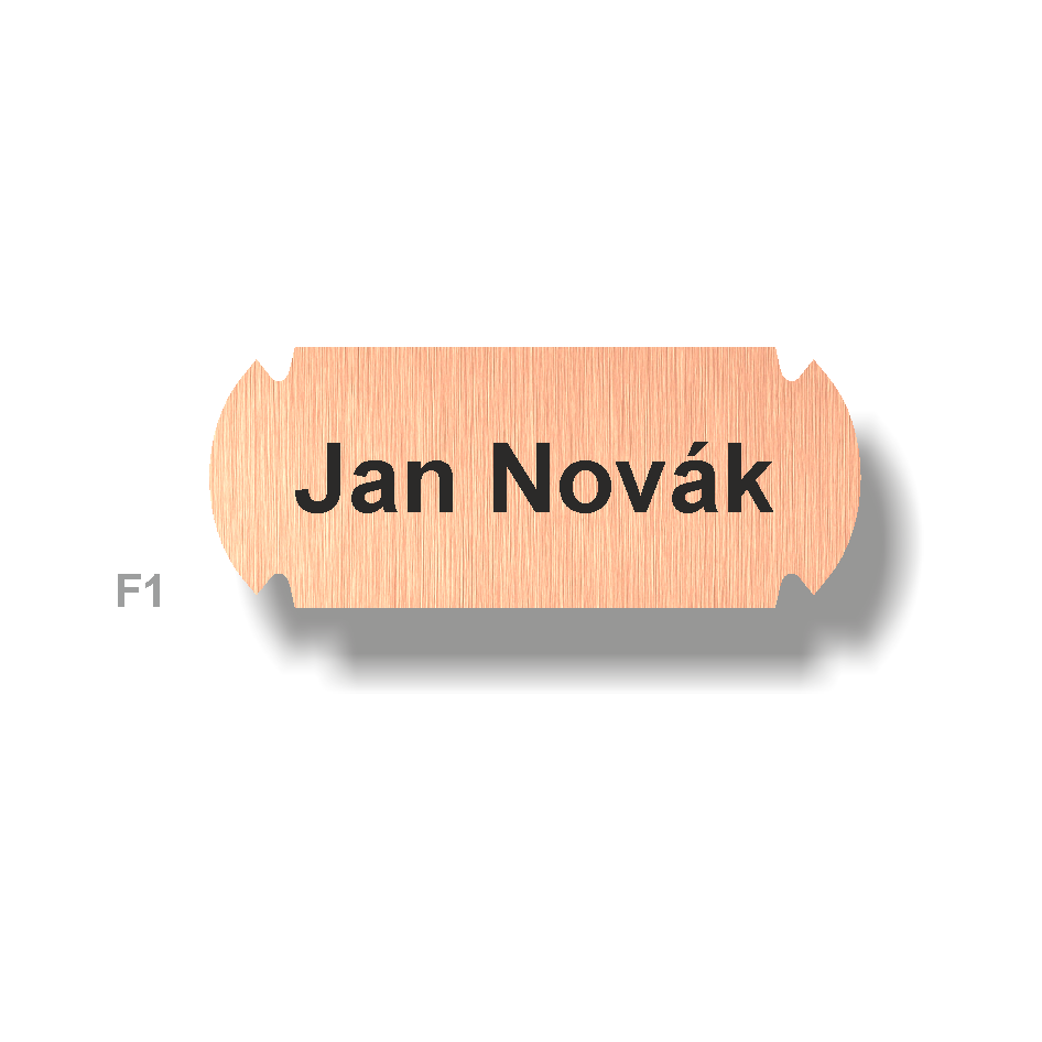 Štítky plastové - materiál bronzový metalický plast