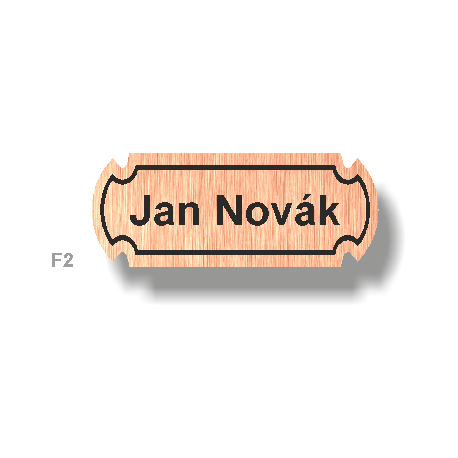 Štítky plastové - materiál bronzový metalický plast