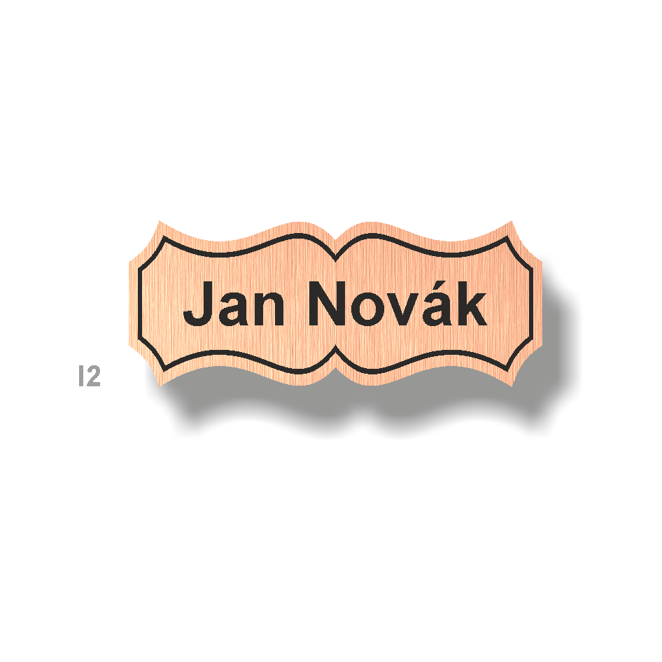 Štítky plastové - materiál bronzový metalický plast