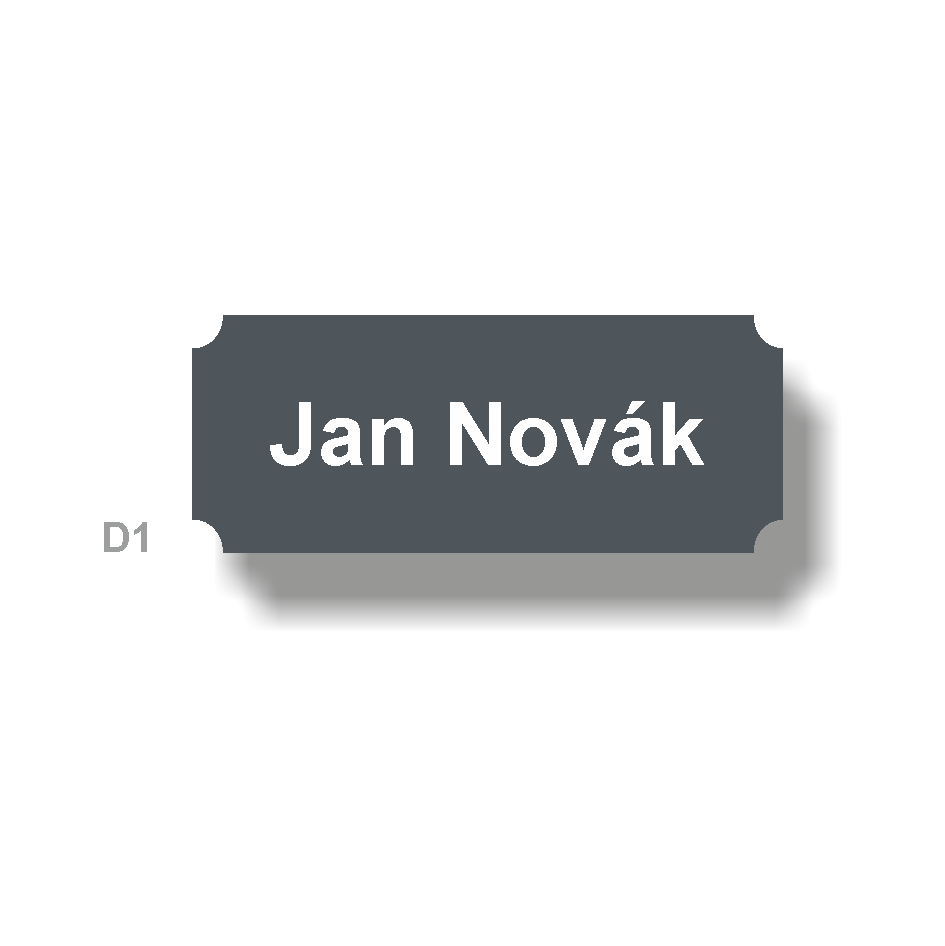 Štítky plastové - materiál matný tmavě šedý plast