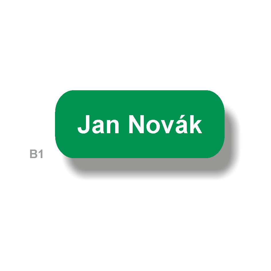 Štítky plastové - materiál matný zelený plast