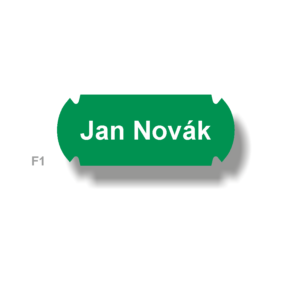 Štítky plastové - materiál matný zelený plast