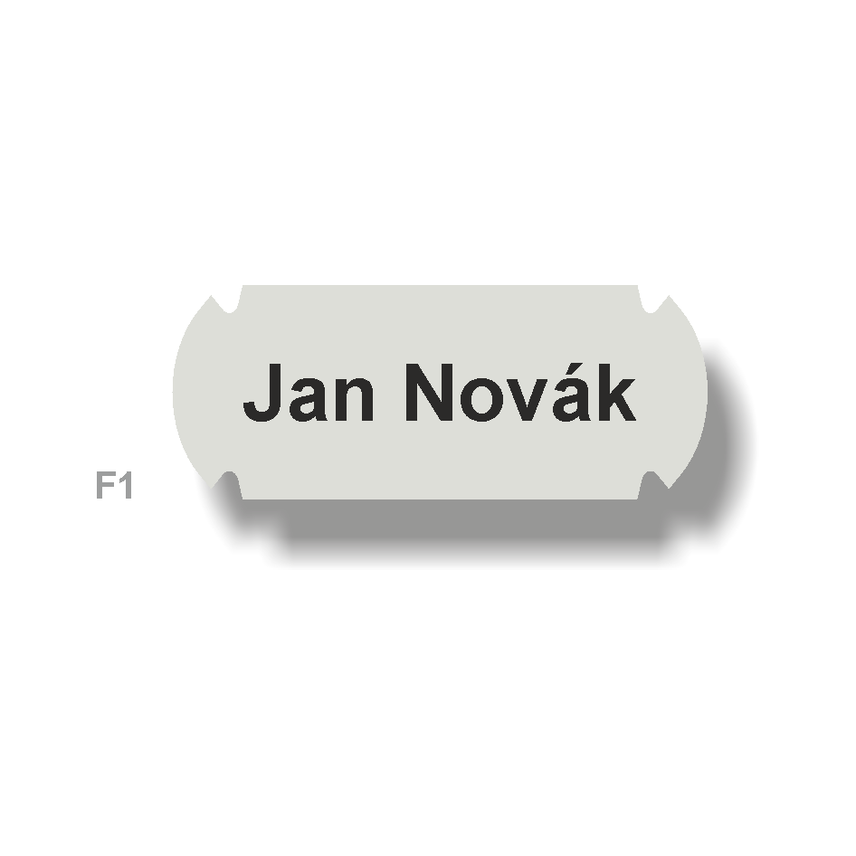 Štítky plastové - materiál matný šedý plast