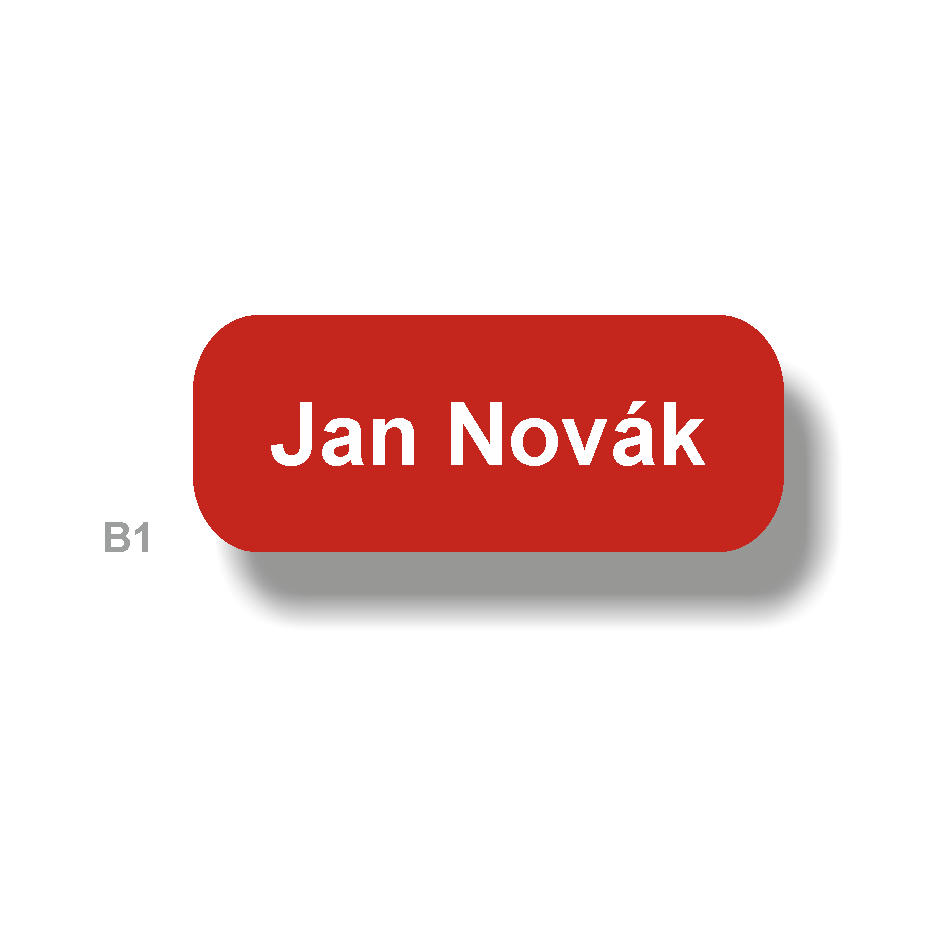 Štítky plastové - materiál matný červený plast