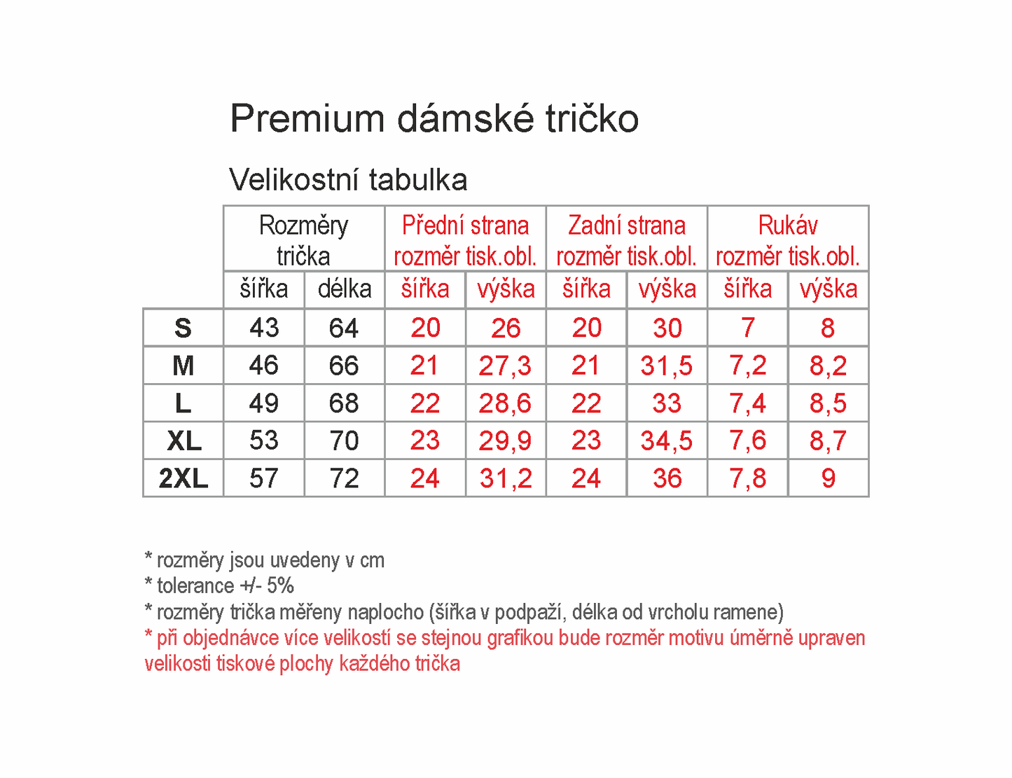 Premium dámské lehce vypasované tričko s vlastním potiskem
