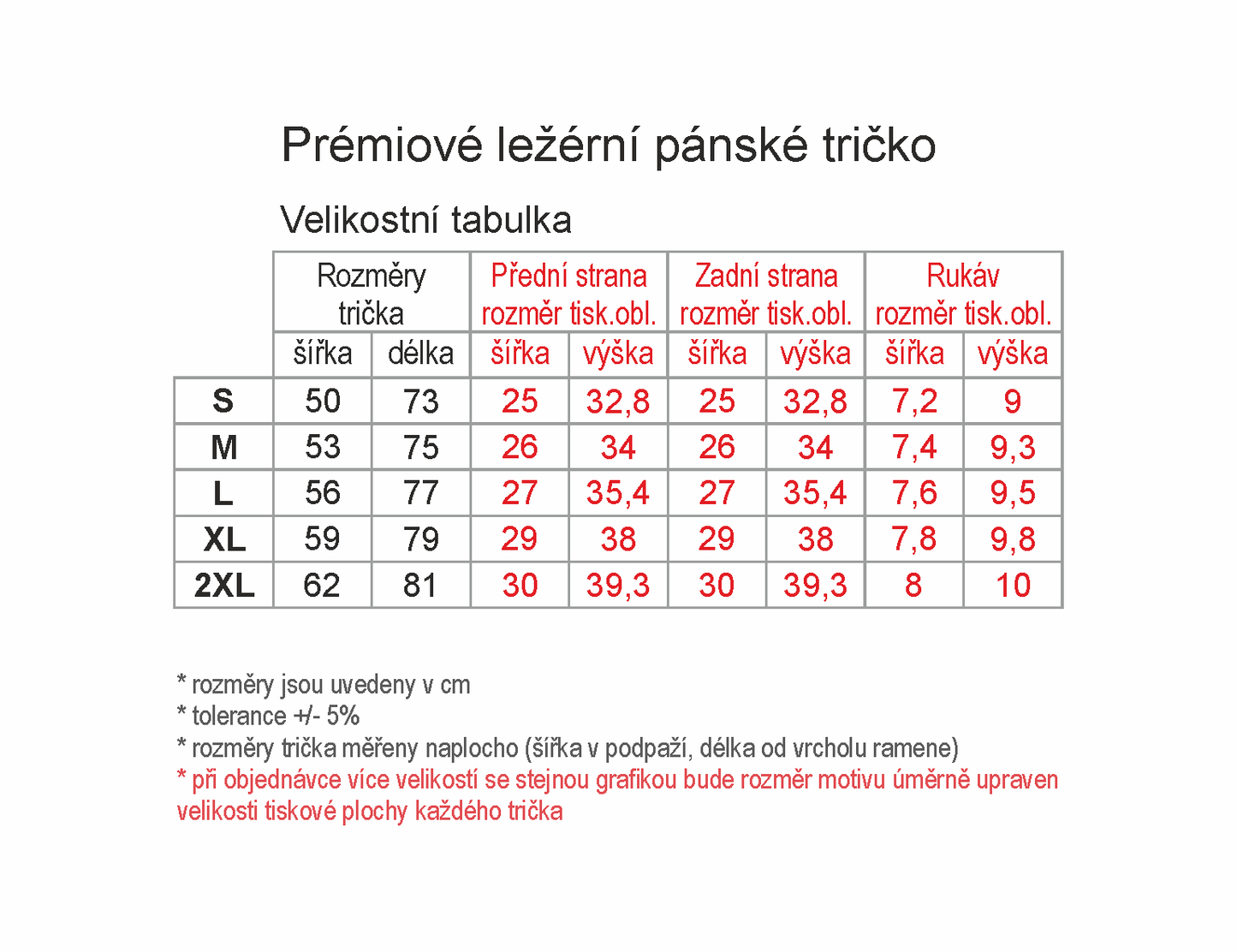 Premium pánské ležérní tričko s vlastním potiskem
