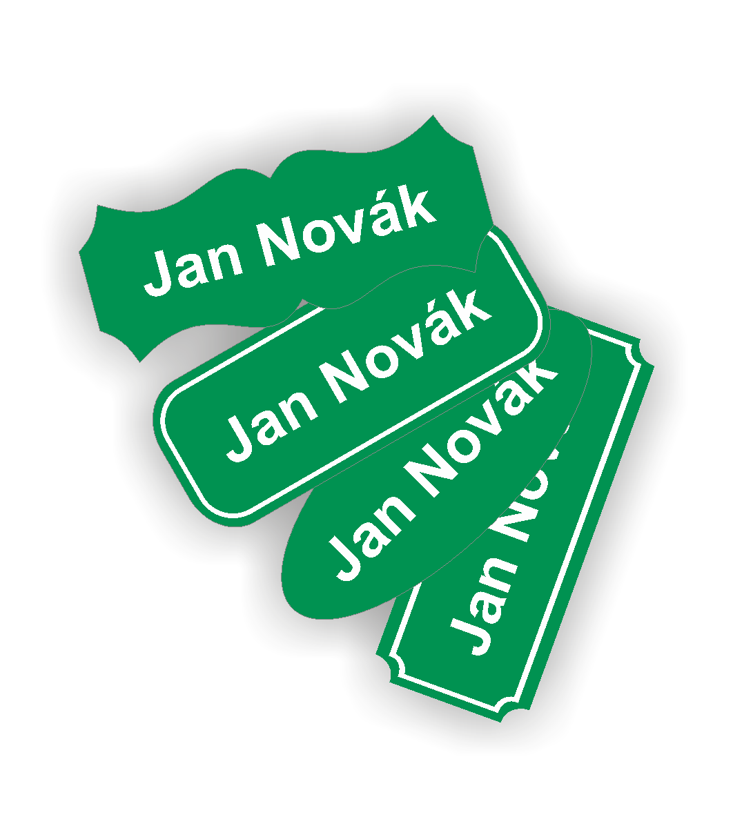 Štítky plastové - materiál matný zelený plast