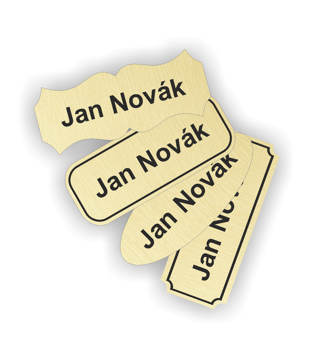 Štítky plastové - materiál zlatý metalický plast